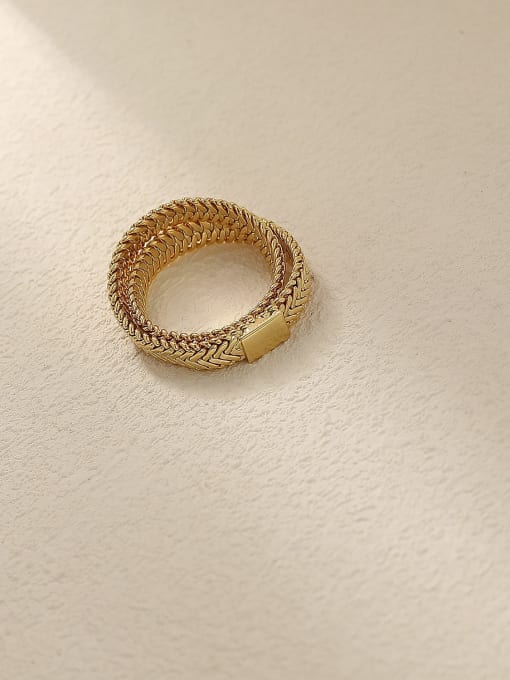 BIG [9] Brass Geometric Vintage Band Fashion Ring